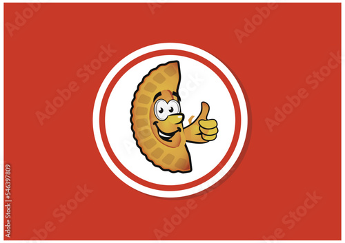 Traditional Latin American pastry called empanadas,  character illustration