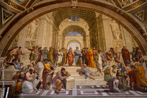 Canvastavla The School of Athens in Rome Italy