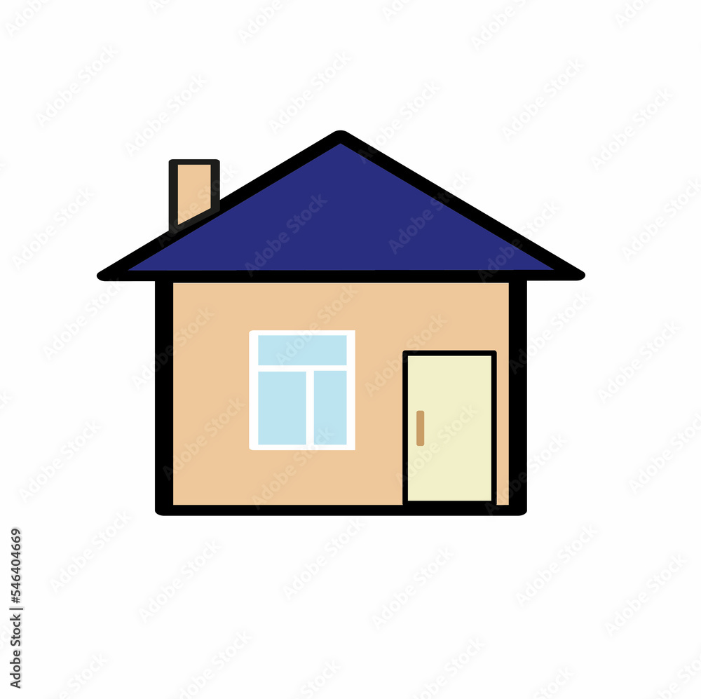 A small beautiful house on a white background. Creating icons. An element for a real estate agency website, illustration, flat design style. A small beautiful house on a white background. Creating icons. An element for a real estate agency website, illustration, flat design style.