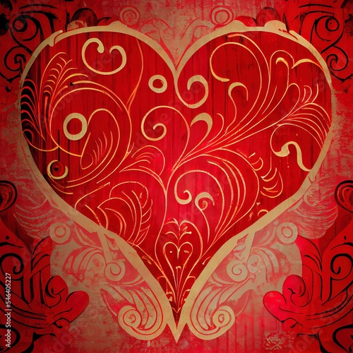 red vintage love heart background High quality illustration