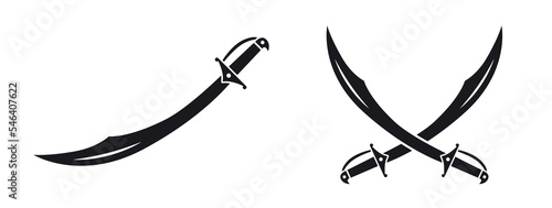 Scimitar sword saber vector icon