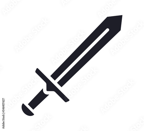 Short sword weapon vector icon