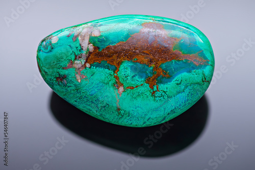 Chrysocolla Copper Mineral - Very sharp and detailed photo of a chrysocolla copper stone - Hydrated copper phyllosilicate mineral photo