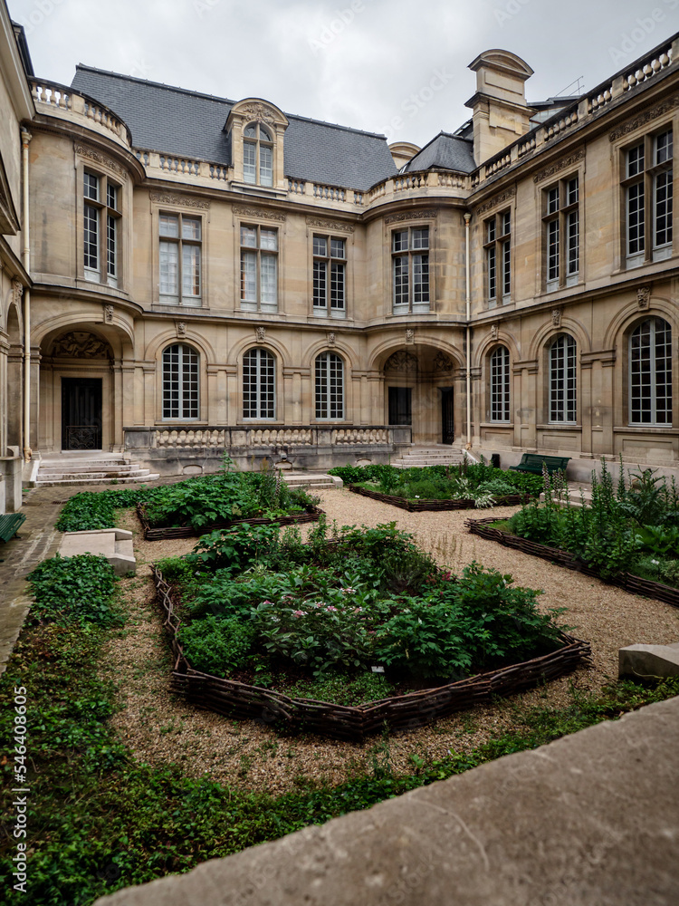 Regular garden with trimmed labyrinths in the Petit Palais in Paris. The luxury of a bygone era. Regular garden with trimmed labyrinths in the Petit Palais in Paris. The luxury of a bygone era.