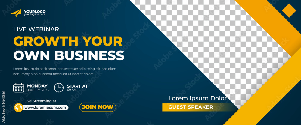 Poster Webinar promotion horizontal banner template design – Wall Art ...