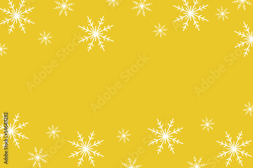 illustration of scattered snowflakes on a blue background with place for text. Template for billboard, postcard, signboard and advertising. Winter and christmas concept.