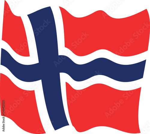 Flag of Norway with wave effect