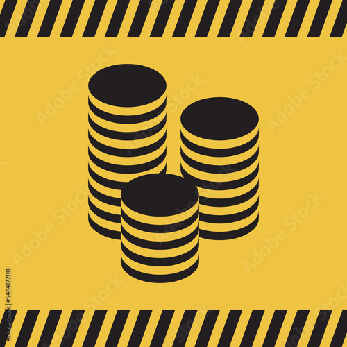 Logo argent. Pièces. Monnaie.