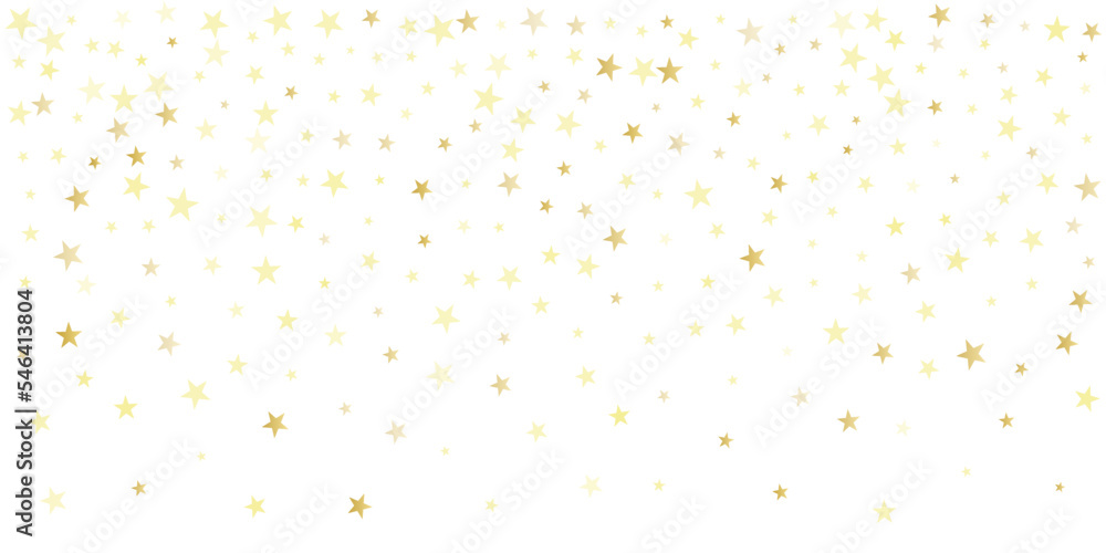 Silver stars vector background, sparkling Christmas confetti falling isolated on white. magic shining flying stars glitter backdrop, sparkle border - obrazy, fototapety, plakaty 