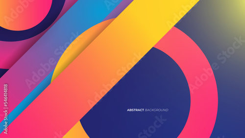 Trendy simple color gradient abstract background with dynamic three dimensional shapes effect. Vector Illustration For Wallpaper, Banner, Background, Card, Book Illustration, landing page.