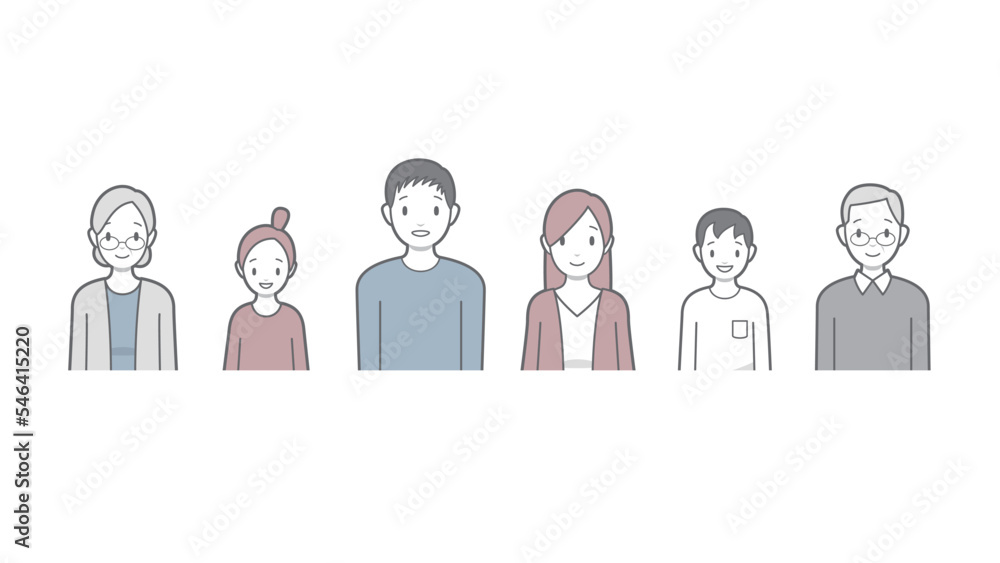 3世帯家族のベクター画像 3世帯家族のベクター画像