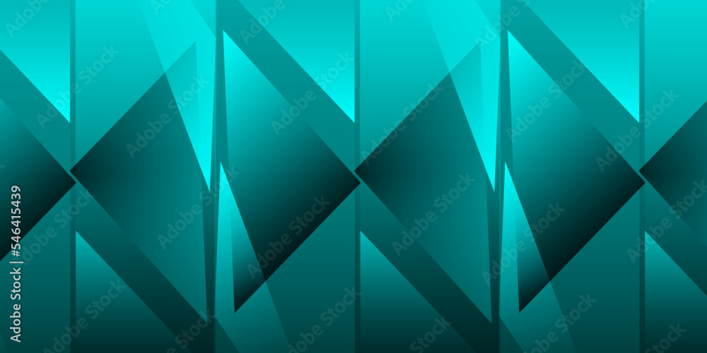 Fototapeta premium Modern Green Turquoise geometrical abstract background for Presentation Design Template. Suit for corporate, business, wedding, and beauty contest.