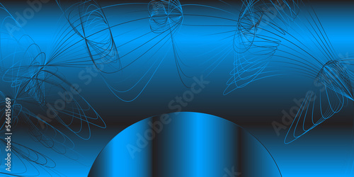 Modern blue Abstract background. Modern minimalistic vector abstract template for business background design. 3D chrom effect.