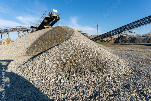 A heap of coarse gravel in a gravel pit