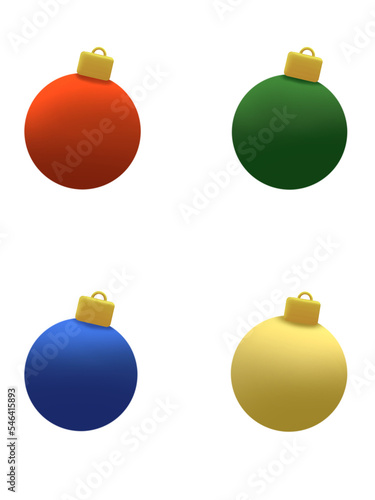 set of christmas balls transparent background