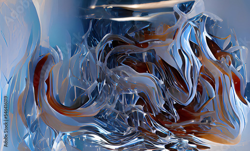 Beautiful Abstract Flowing Ice Dynamic Background, Texture and Illustration