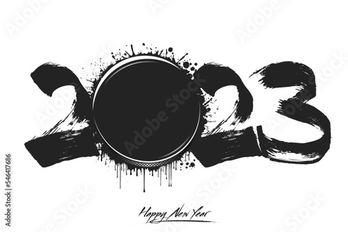 Happy New Year 2023 and hockey puck
