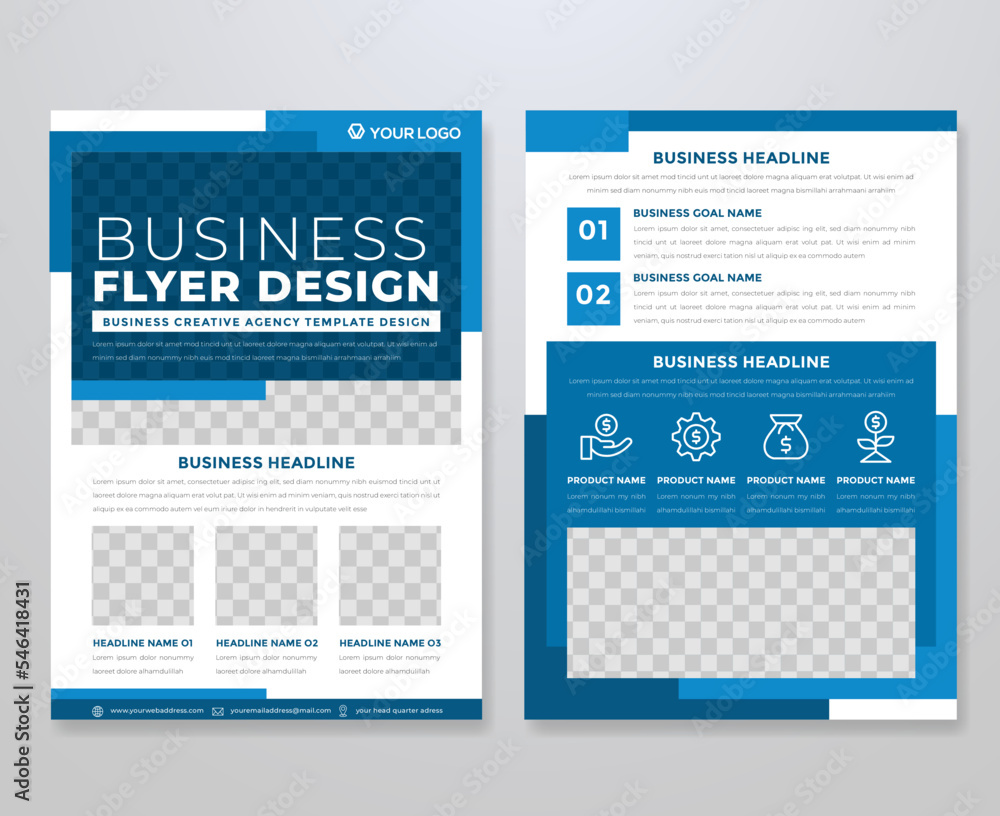 Naklejka premium business flyer template with minimalist layout and modern style use for promotion kit and product publication