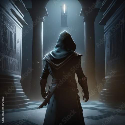 3D illustration Assassins Creed Warriors Men warrior. 3d illustration photo