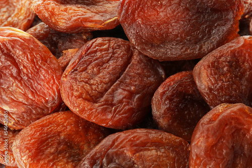 Tasty dried apricots as background, closeup. healthy snack