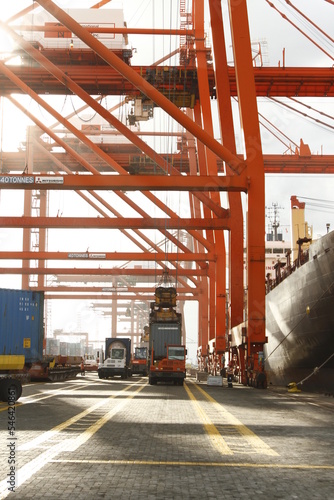 Scene at the international shipping port of Manila