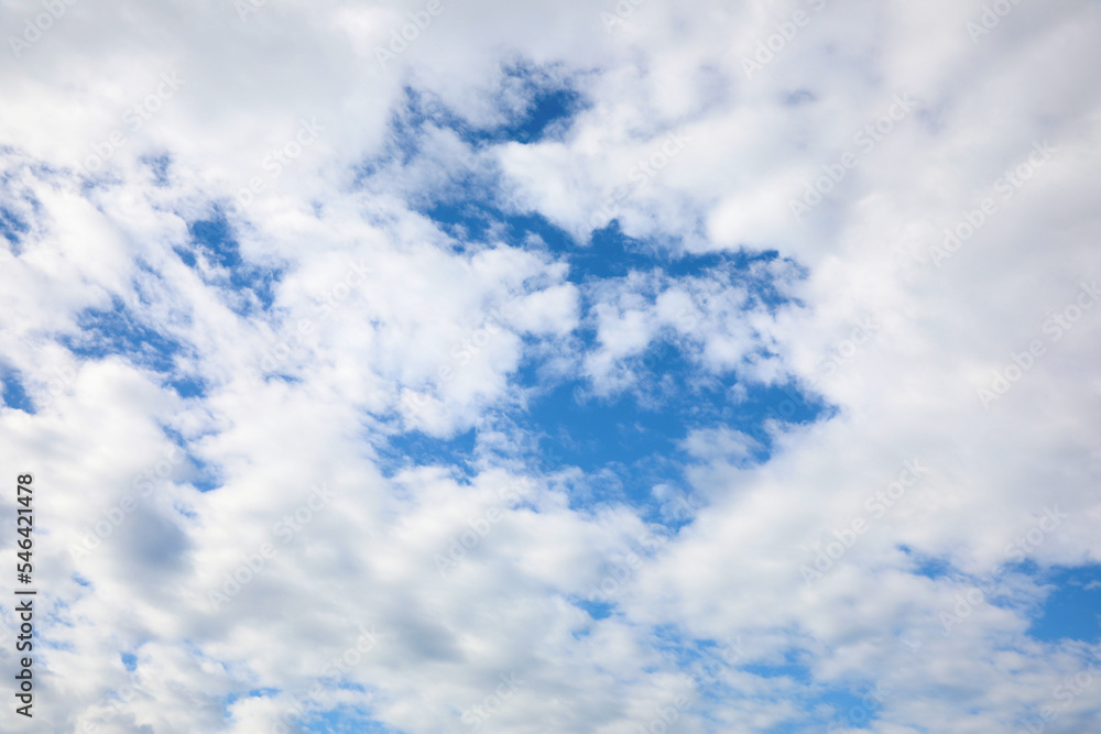 Picturesque view of beautiful blue sky with fluffy clouds Picturesque view of beautiful blue sky with fluffy clouds