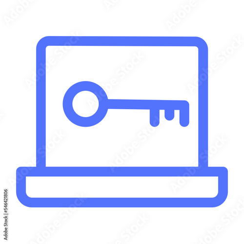 Key Laptop Password Protection Safety Security Shield Icon