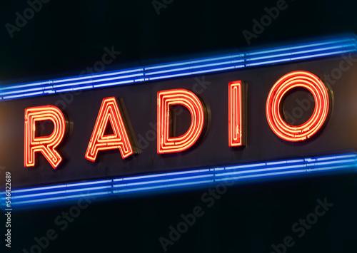 RADIO sign board letter words neon