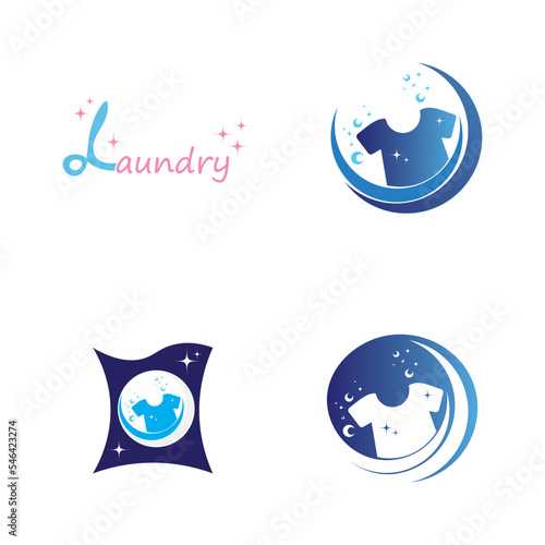 Set Laundry icon template image vector