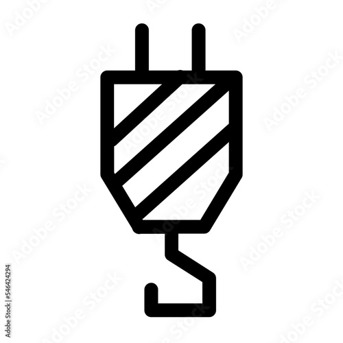 And Construction Crane Hook Lift Tools Utencils Icon