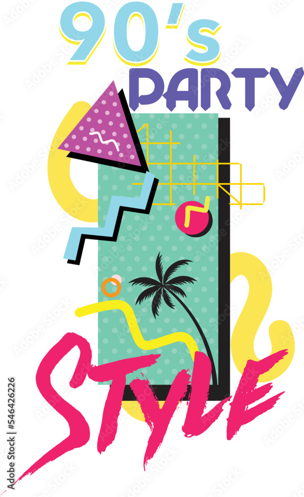 1990's Party Style illustration 1990's Party Style illustration