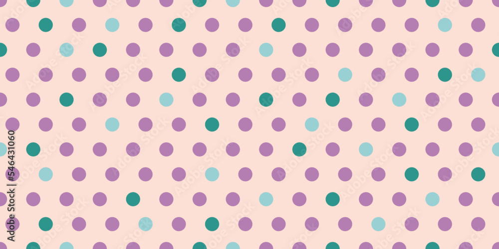 Colorful polka dots. Stylish seamless pattern for print or interior decoration.