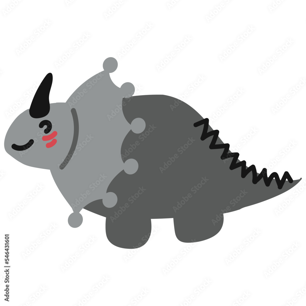 Triceratops Hand Drawn Childish Element Triceratops Hand Drawn Childish Element
