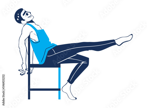 young man sitting and chilling