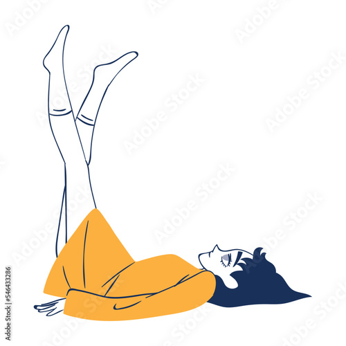 woman chilling with legs up