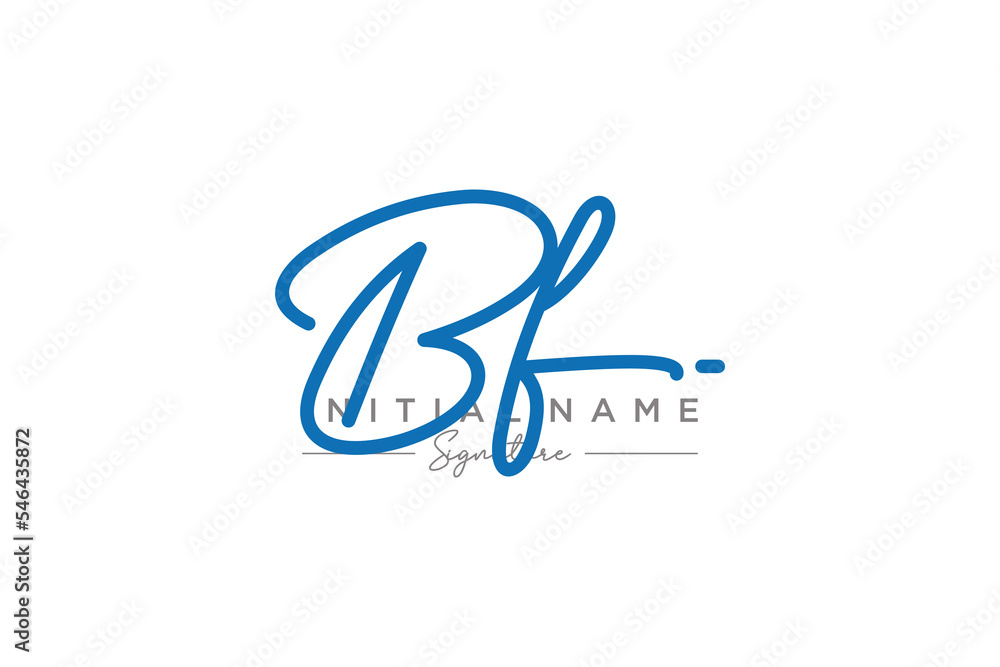 Initial BF signature logo template vector. Hand drawn Calligraphy lettering Vector illustration. Initial BF signature logo template vector. Hand drawn Calligraphy lettering Vector illustration.