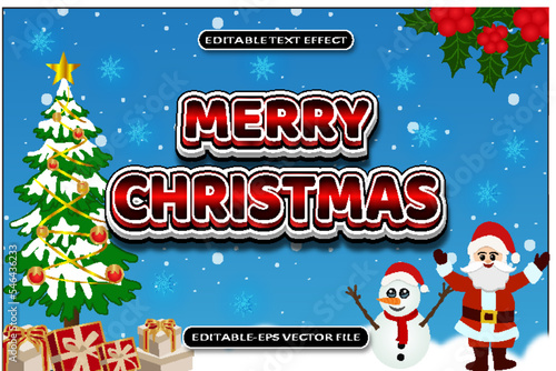 Wallpaper Mural Merry Christmas Editable Text Effect 3D Emboss Style Design Torontodigital.ca