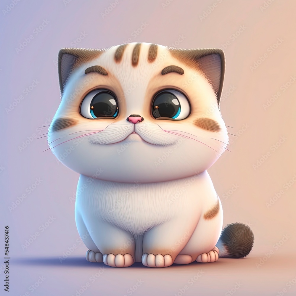 chibi chubby cat 3d render chibi chubby cat 3d render