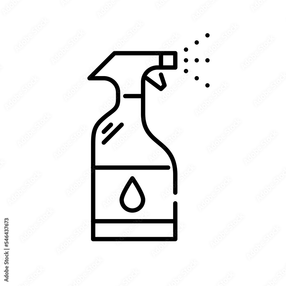Spray bottle. Housekeeping cleaning supply. Pixel perfect, editable stroke icon Spray bottle. Housekeeping cleaning supply. Pixel perfect, editable stroke icon