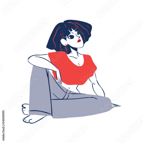 woman sitting and chilling