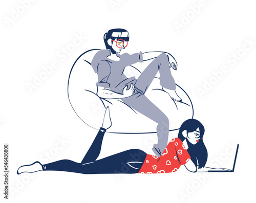 couple chilling together