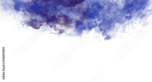 abstract cloud border effect and dark blue powder explosion