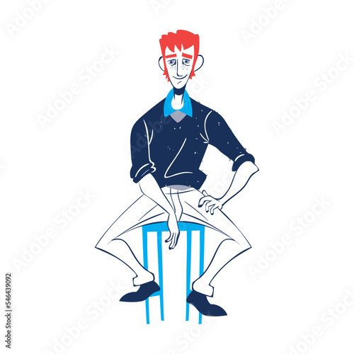 guy chilling sitting on chair