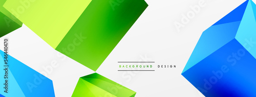 3d vector abstract background. Flying cubes composition. Trendy techno business template for wallpaper, banner, background or landing