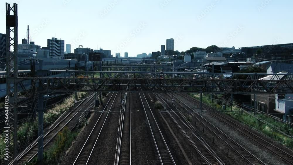 柳町人道橋から望む複数路線の風景 タイムラプス 柳町人道橋から望む複数路線の風景 タイムラプス