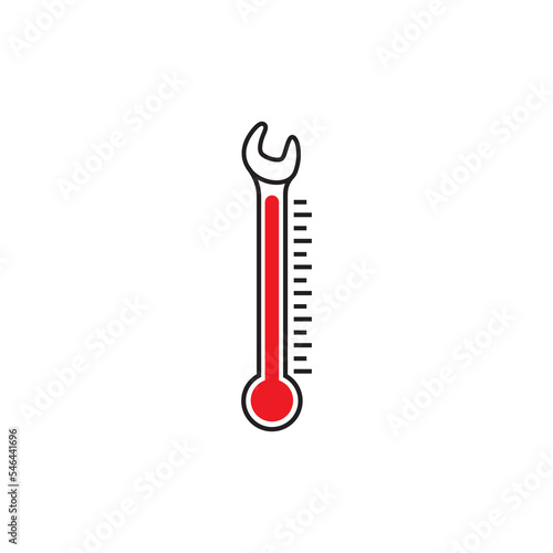 wrench tools temperature logo design vector