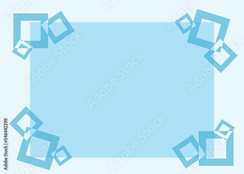 幾何学模様の背景　四角枠　青