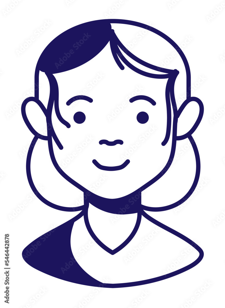 Fototapeta premium cute girl line style