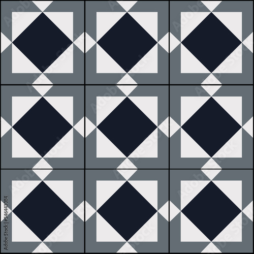 Ceramic Tiles. Hydraulic Spanish ceramic design. Square decorative ornament from Granada and Almería. 