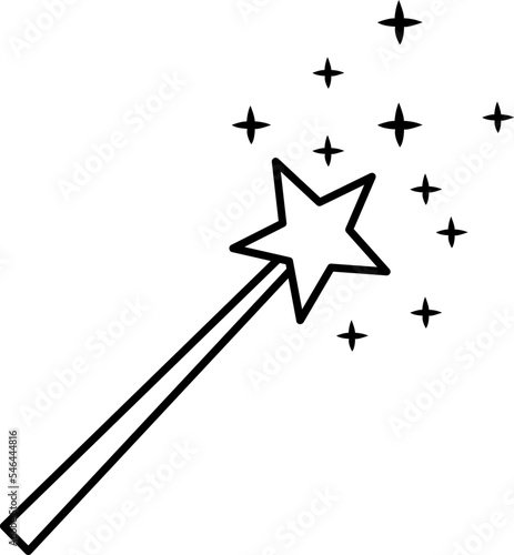 Magic wand line icon, vector outline logo isolated on white background.eps